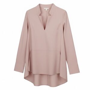 COS Womens Sz 34 Medium Blush Pink Poplin Cotton Stand Collar Long Sleeve Top